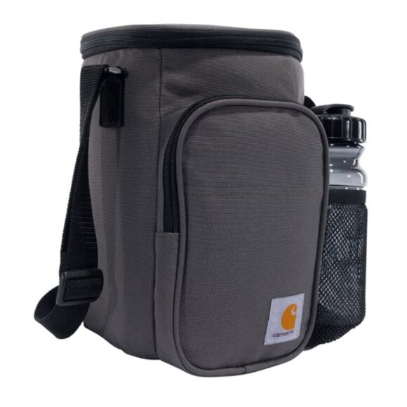 Carhartt Insulated 10 Can Vertical Cooler + Water Bottle Gray One Size, NWT
